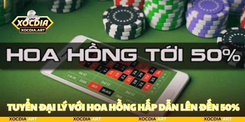 Hệ thống tuyển đại lý với hoa hồng hấp dẫn lên đến 50%
